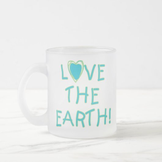 Liefde voor het milieu op aarde matglas koffiemok (Links)