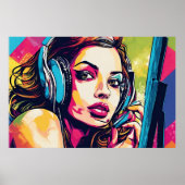 Liefde Voor Het Spelen Van Games Pop Art Poster (Voorkant)