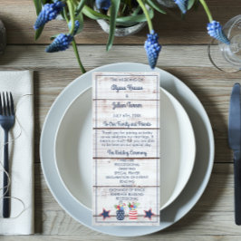 Liefde voor het Vaderland Trouwceremonie op 4 juli Programmakaart