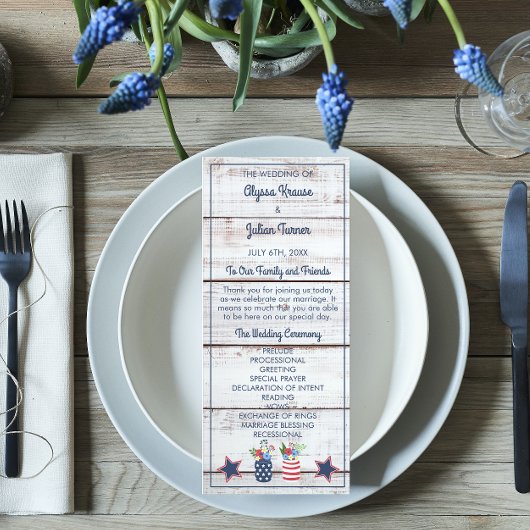 Liefde voor het Vaderland Trouwceremonie op 4 juli Programmakaart