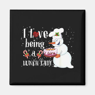 Liefde voor het zijn van een lunchdame sneeuwman k magneet