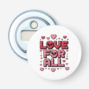 Liefde voor iedereen - Inspirerend Sleutelhanger Button Flesopener