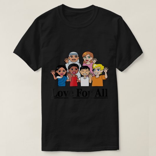 liefde voor iedereen - multiculturele rasseneenhei t-shirt (Design voorkant)