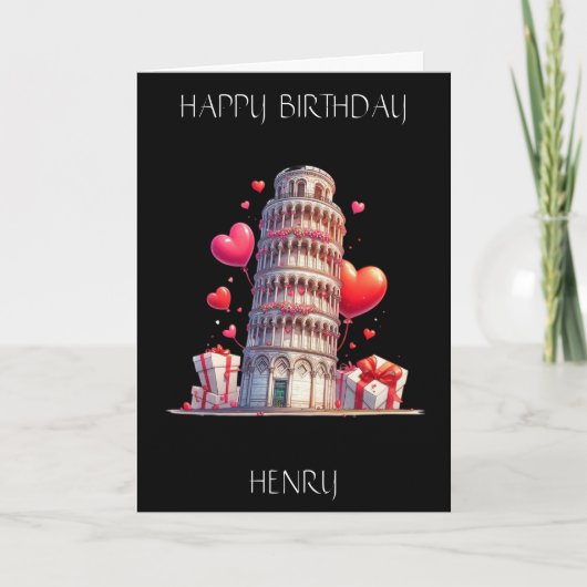 Liefde voor Italië, scheve toren van Pisa. bewerkb Kaart (Voorkant)