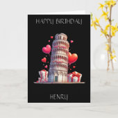 Liefde voor Italië, scheve toren van Pisa. bewerkb Kaart (Gele Bloem)