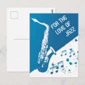 Liefde voor jazzsaxofoon briefkaart (Voorkant / Achterkant)