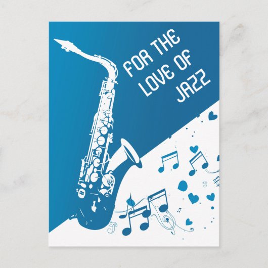 Liefde voor jazzsaxofoon briefkaart (Voorkant)