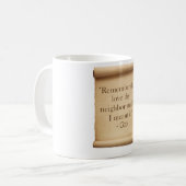 liefde voor je buurman koffiemok (Voorkant links)