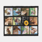 Liefde voor je moeder Foto Collage Sunflower Fleece Deken (Voorkant (Horizontaal))
