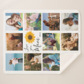 Liefde voor je moeder Foto Collage Sunflower Sherpa Deken (Voorkant (horizontaal))