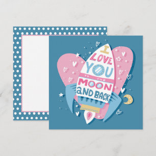 Liefde voor je tot de Maan Raketkaart