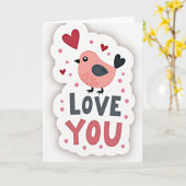 Liefde Voor Je Vogeltje Kaart (Gele Bloem)