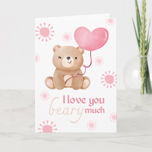 Liefde voor jou Berenveel Teddybeer Kinderen Valen Kaart (Voorkant)