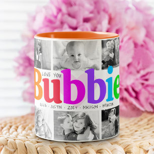 Liefde voor jou Bubbie Multikleur Moderne collage  Tweekleurige Koffiemok