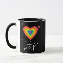 Liefde voor jou en regenbooghart mok