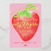 Liefde voor jou heel veel Aardbei Zoete Valentijns Folie Feestdagenkaart (Voorkant)