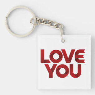 Liefde voor jou – Krachtige Romantische Typografie Sleutelhanger
