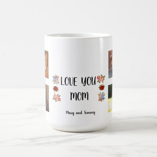Liefde voor jou mama Angela Script Bloemige Wrap D Koffiemok (Center)