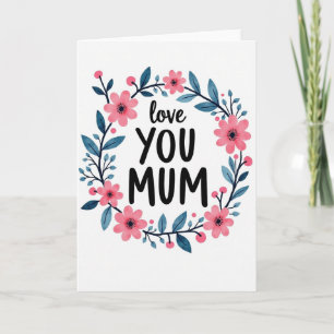 Liefde voor jou mama bloem kunstkaart kaart