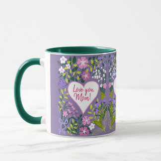 Liefde voor jou mama botanische cute hart mok