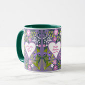 Liefde voor jou mama botanische cute hart mok (Voorkant links)