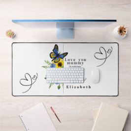 Liefde voor jou mama gepersonaliseerde bloemendesk bureaumat