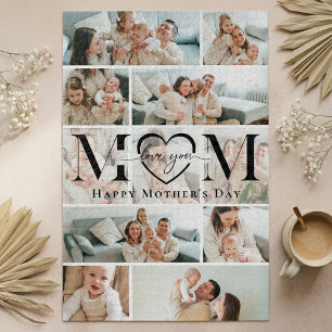 Liefde voor jou mama hart fotocollage Moederdag Legpuzzel
