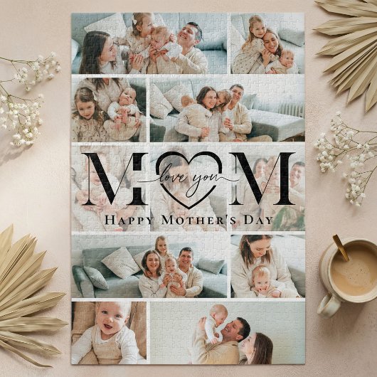Liefde voor jou mama hart fotocollage Moederdag Legpuzzel