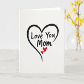 Liefde voor jou, mama hart kunst kaart (Gele Bloem)
