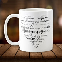 Liefde voor jou mama hart zwarte script typografie