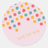 Liefde voor jou mama kleurrijke typografie Moederd Ronde Sticker (Voorkant)