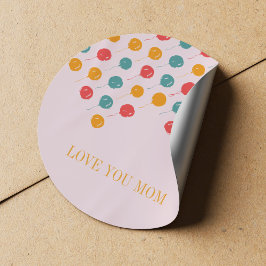 Liefde voor jou mama kleurrijke typografie Moederd Ronde Sticker