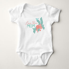Liefde voor jou mama tekst in blauw roze bloemende romper