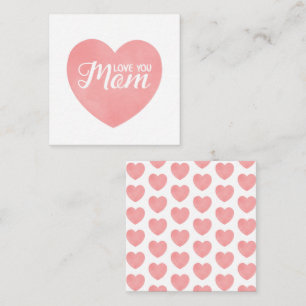 Liefde voor jou mama tekst, moedersdag roze hart notitiekaartje