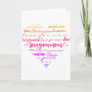 Liefde voor jou Mama Woorden in Hart Moederdag Kaart