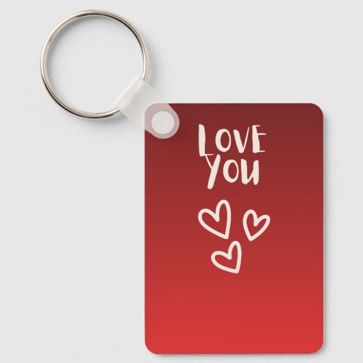 Liefde voor jou met Harten Sleutelhanger (Voorkant)
