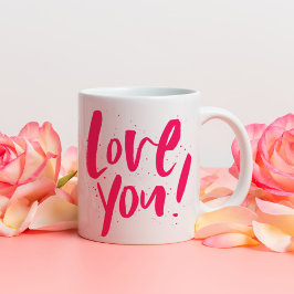 Liefde voor jou, moderne roze Valentijnsdag Koffiemok