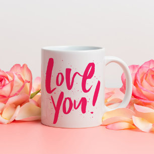 Liefde voor jou, moderne roze Valentijnsdag Koffiemok