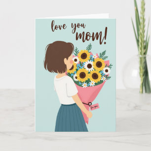 Liefde voor jou Moeder Bloemstuk Kunstkaart Kaart