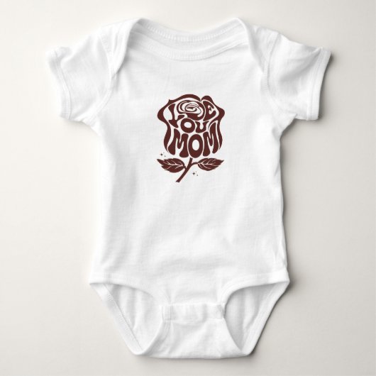Liefde voor jou Moeder Roos Typografie Romper (Voorkant)
