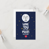 Liefde voor jou naar de maan en terug Handgetekend Kaart (Voorkant / Achterkant in situ)