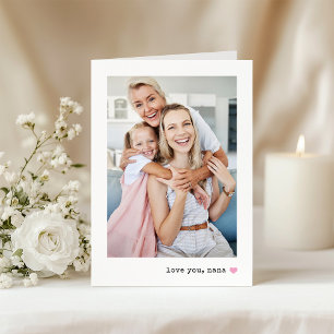 Liefde voor jou, oma Foto en hart in elke kleur Kaart