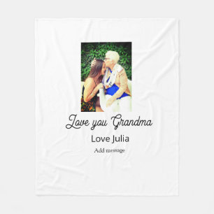 Liefde voor jou Oma foto naam liefdesbericht klein Fleece Deken