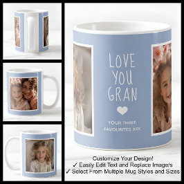 Liefde voor jou Oma Foto's Modern Blauw C410 & Wit Koffiemok