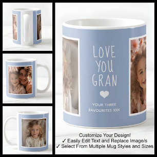 Liefde voor jou Oma Foto's Modern Blauw C410 & Wit Koffiemok