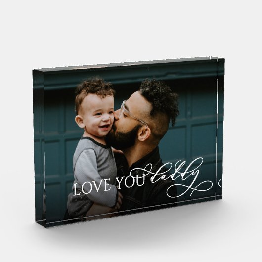 Liefde voor jou Papa Elegant Handgeschreven Schrif Fotoblokken (Links)