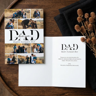 Liefde voor jou Papa Hart Fotocollage Vaderdag Kaart