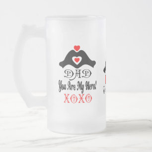 ❤🍺↷Liefde Voor Jou Papa, Jij Bent Mijn Held Gebro Matglas Bierpul