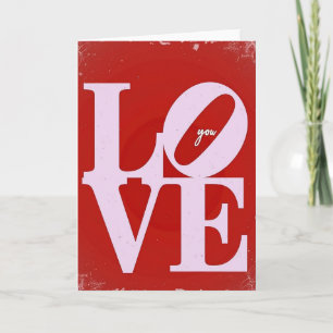 Liefde voor jou Roze Verouderde kaart