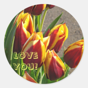 Liefde voor jou! stickers Rode Gele Tulpen Bloemen